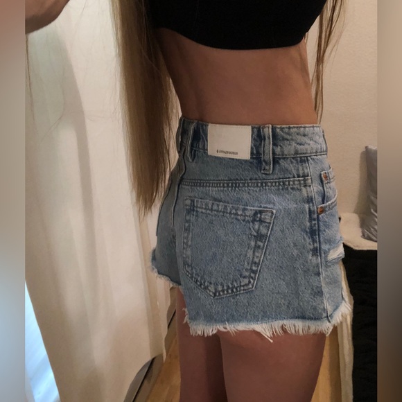 Stradivarius High Waisted Denim Shorts size 02 eu 34 - Picture 7 of 11
